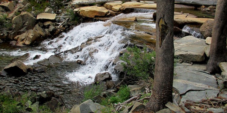 Evolution Creek falls along trail