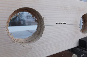 Holes drilled.